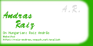 andras raiz business card