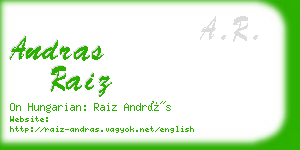 andras raiz business card